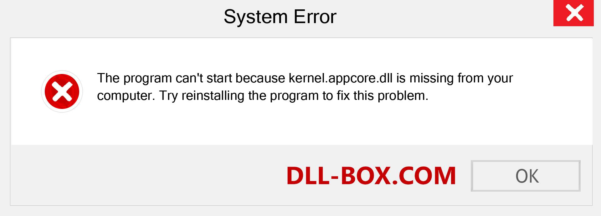  kernel.appcore.dll file is missing?. Download for Windows 7, 8, 10 - Fix  kernel.appcore dll Missing Error on Windows, photos, images